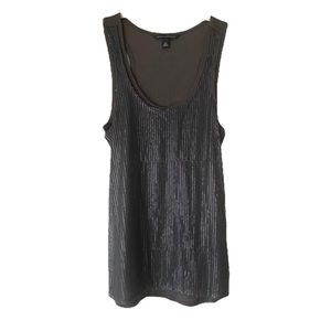 {Banana Republic} Sequin Mesh Overlay Sleeveless Top